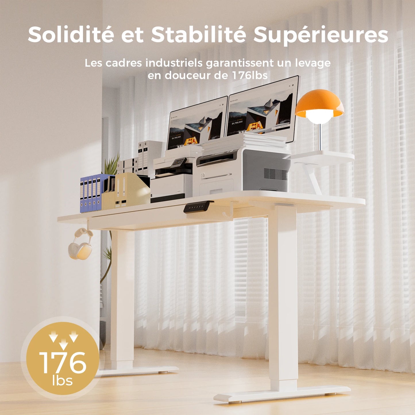 Bureau assis debout blanc