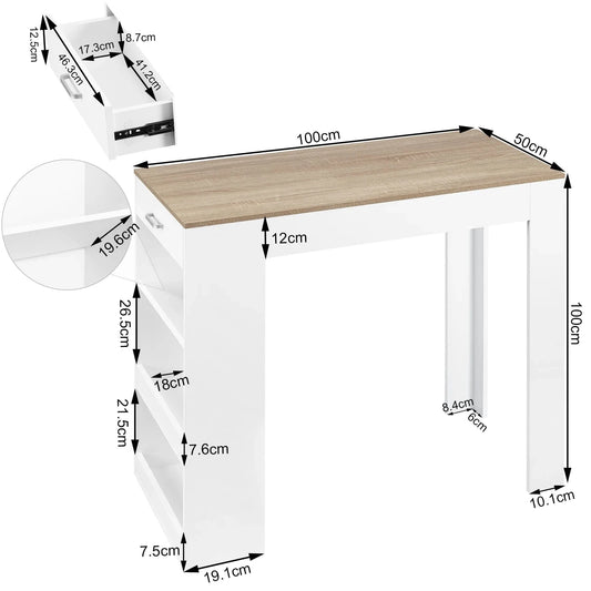 Table haute bois 2 personnes