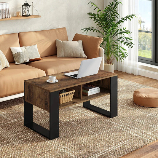 Table basse acier bois design