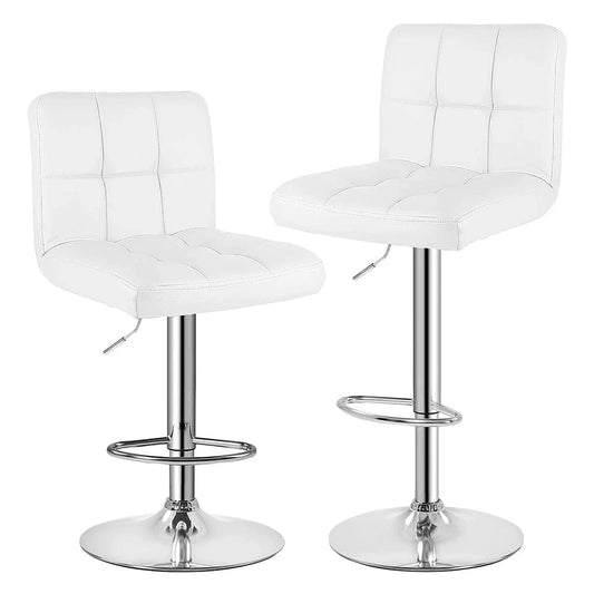 Chaise haute bureau design cuir | SET 2 PIÈCES