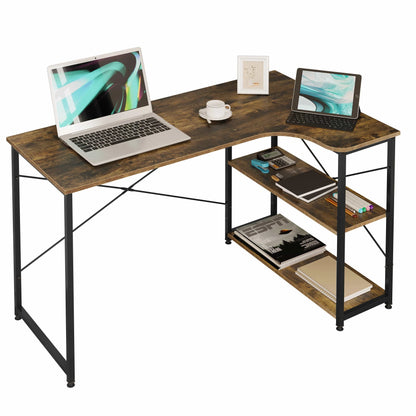 Bureau scandinave métal noir et bois étagère