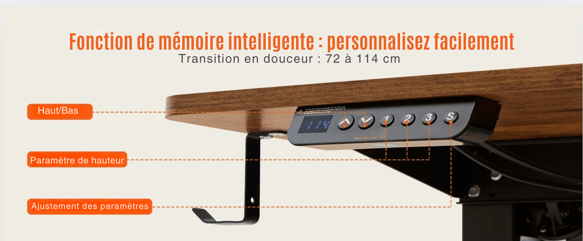 Hauteur mémorisable pour chaque utilisateur