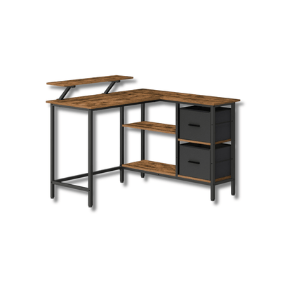 Bureau en l avec rangement