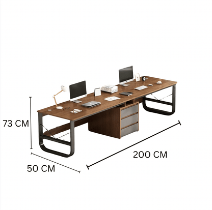 Bureau double avec rangement