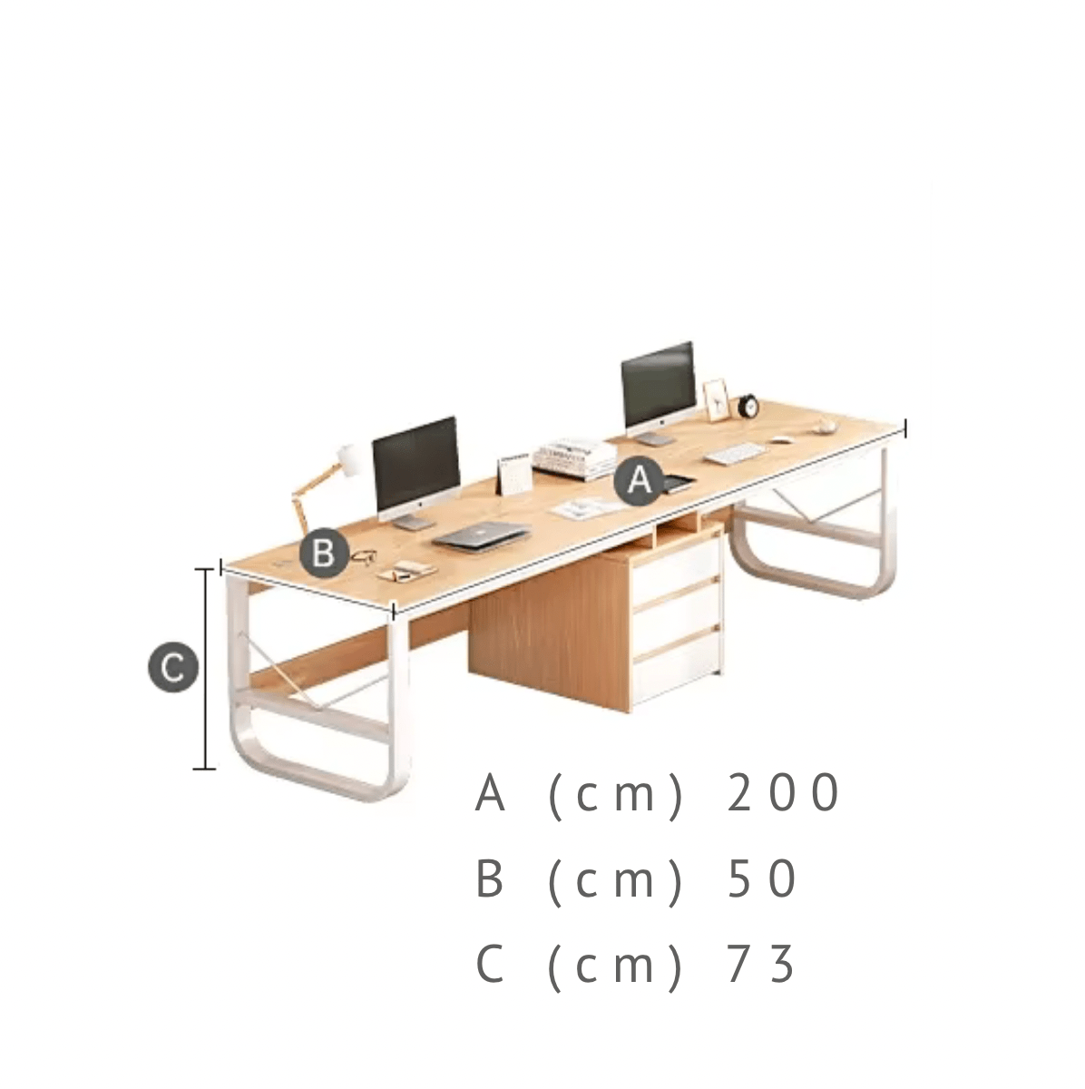 Bureau double avec rangement