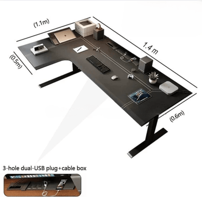 Bureau assis debout plateau bois massif