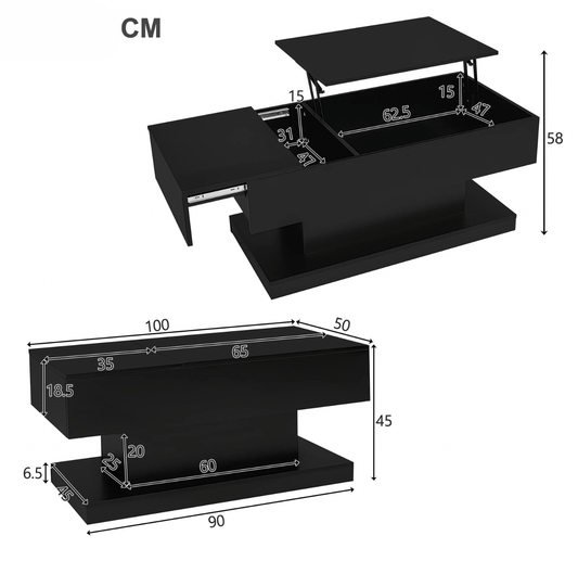Table basse bois deux plateaux