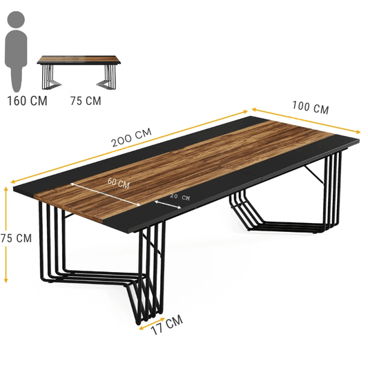 Table de réunion en bois