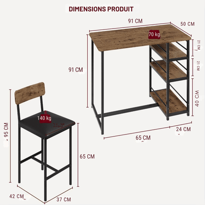 Table de Cafétéria 2 personnes