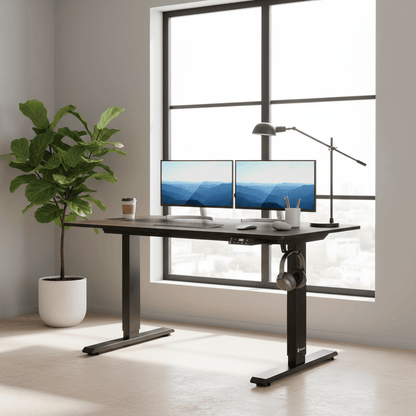 Bureau assis debout couleur ébène 110 cm