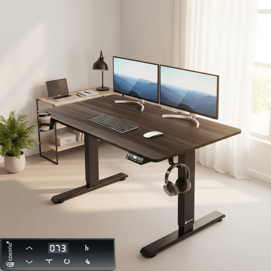 Bureau assis debout couleur ébène 110 cm