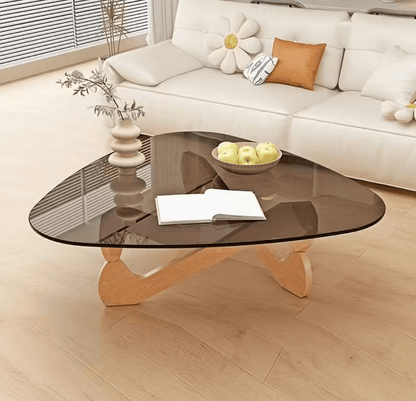 Table basse design en verre trempé