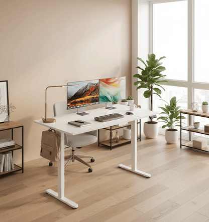 Bureau assis debout blanc