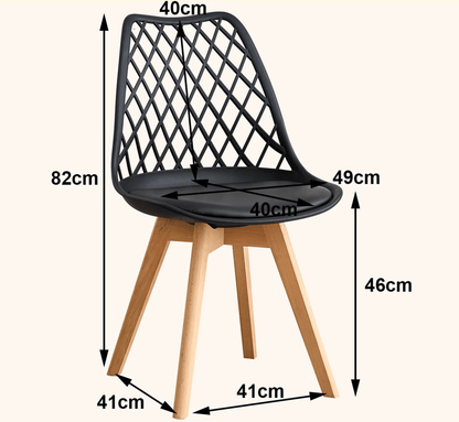 Chaises dossier quadrillé | SET de 4 à 6 chaises