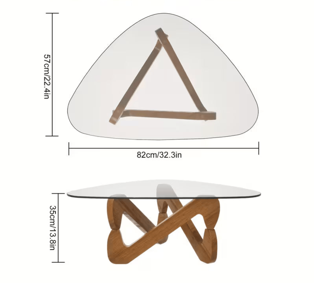 Table basse design en verre trempé