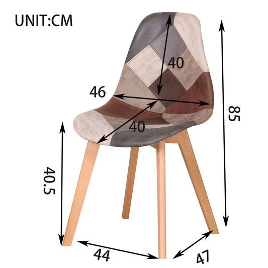 Chaise revêtement en tissu design nordique | SET de 4 chaises