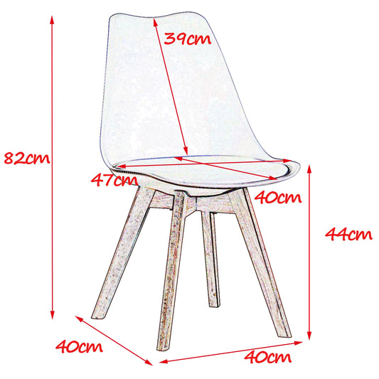 Chaises design nordiques pieds en bois de hêtre | SET de 6 pièces