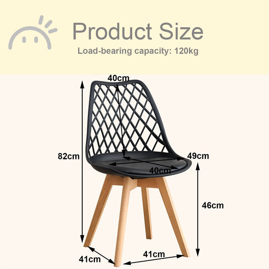 Chaises dossier quadrillé | SET de 4 à 6 chaises