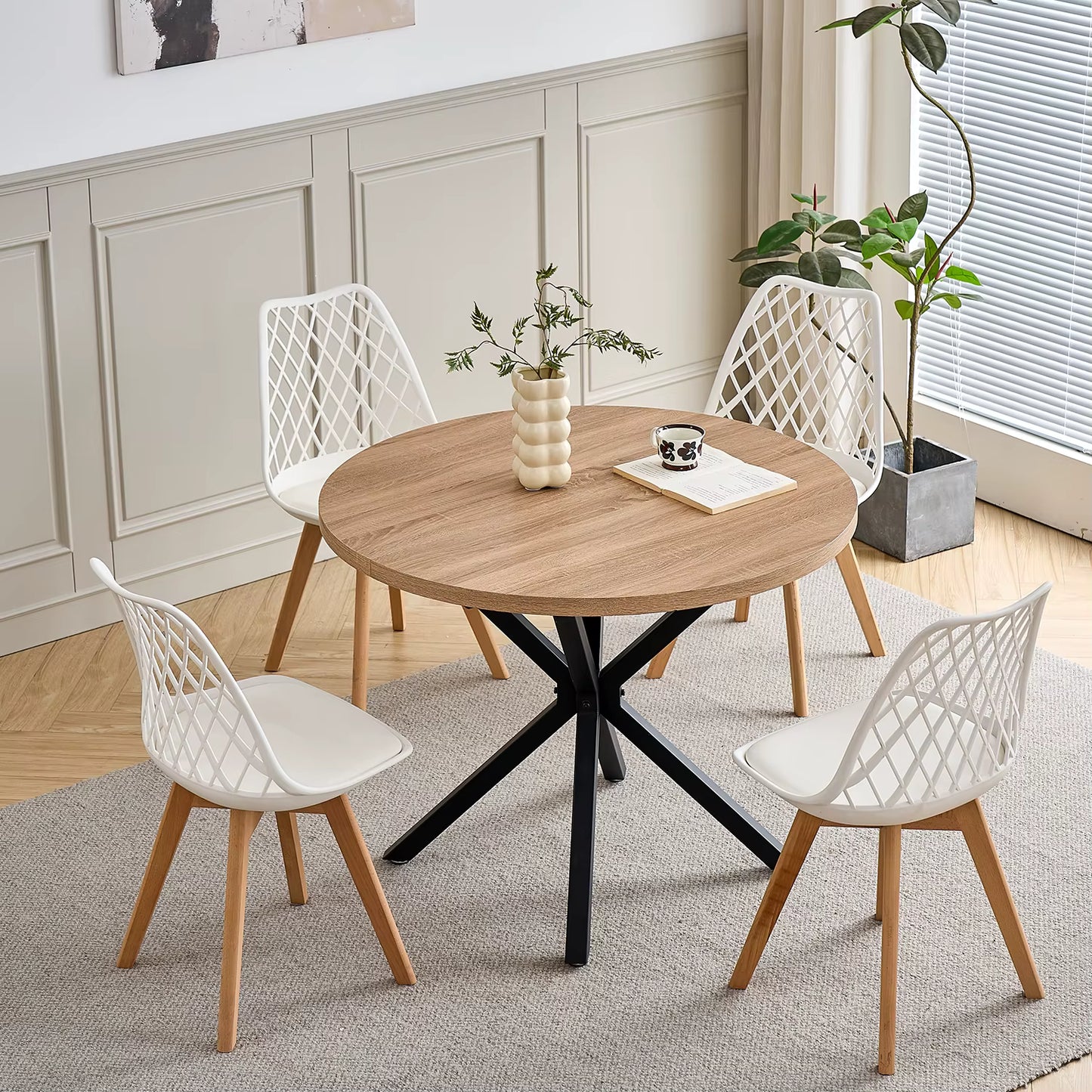 Chaises dossier quadrillé | SET de 4 à 6 chaises