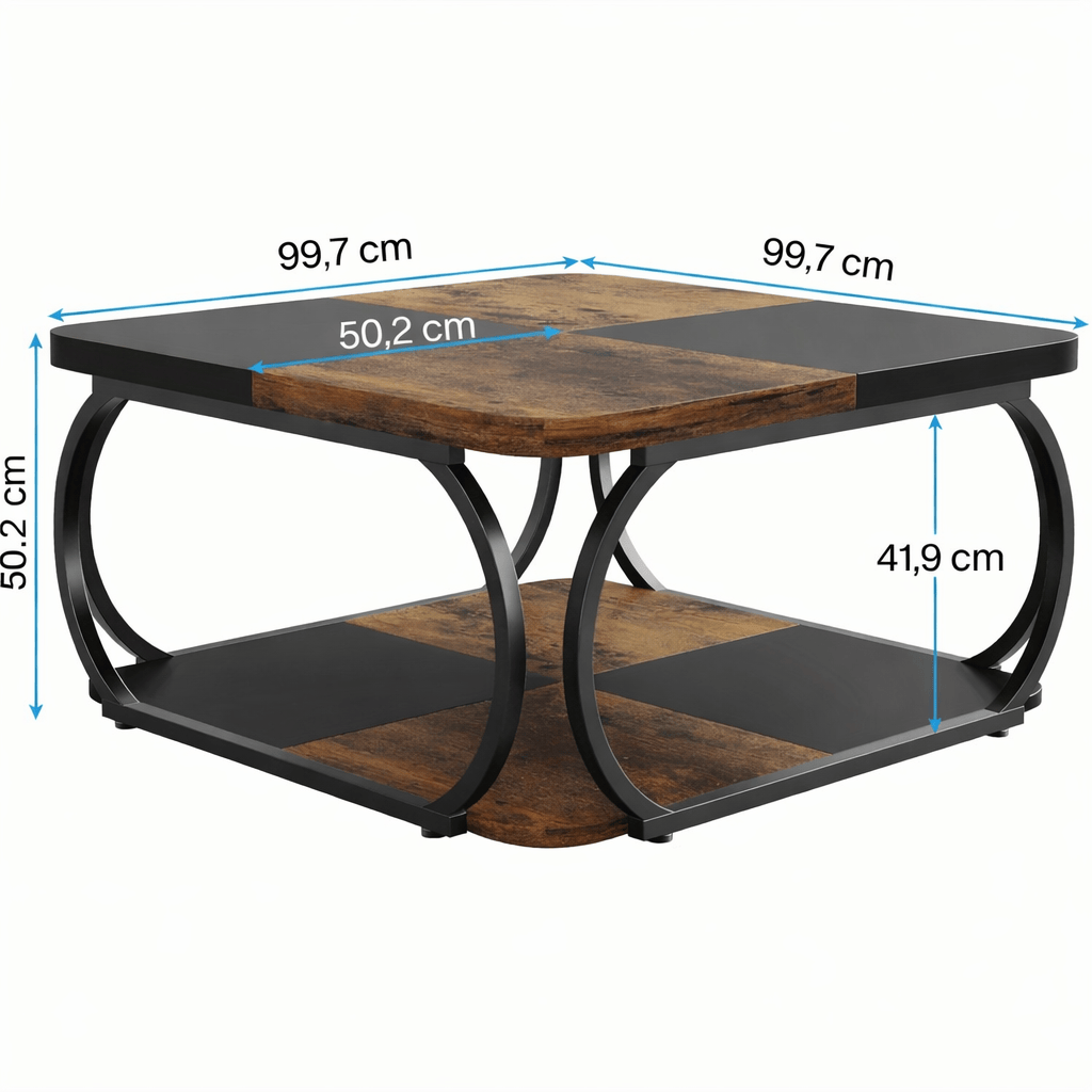 Table basse bois et acier noir