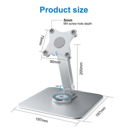 Support écran portable rotation 360° aluminium