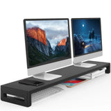 Rehausseur double écran PC 110 cm avec rangement