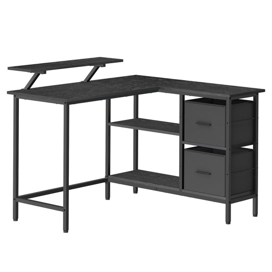 Bureau en l avec rangement