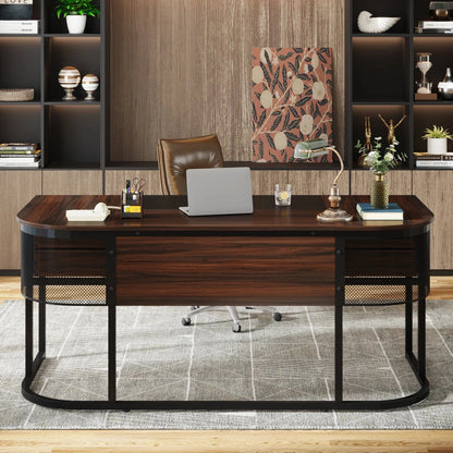 Bureau bois et noir 4 tiroirs