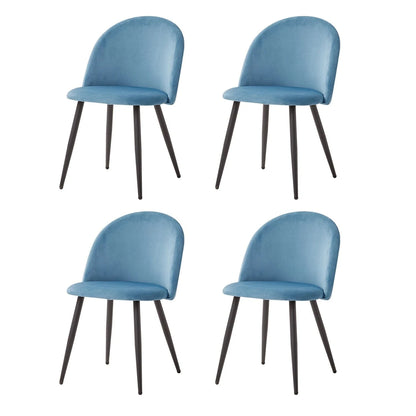 Chaise de réunion style nordique en velours | SET DE 4 PIÈCES