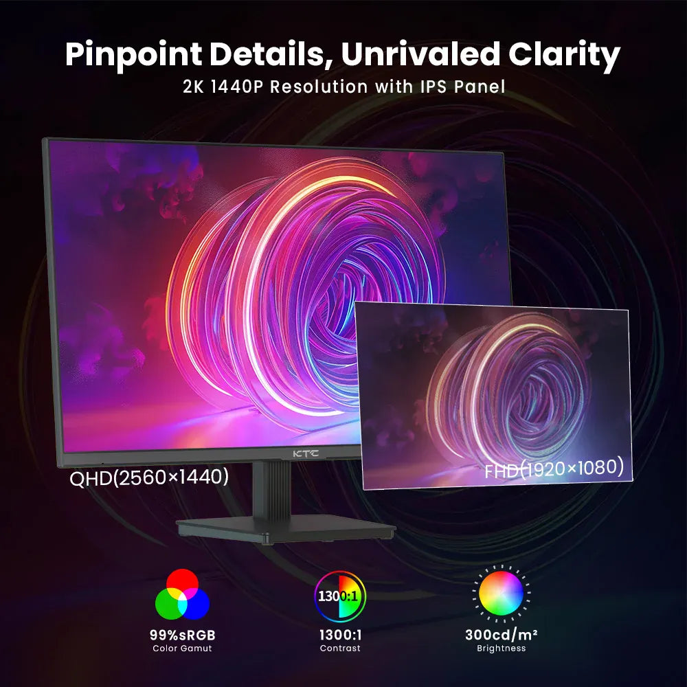 Écran PC pro 27 pouces 2K QHD IPS HDR10