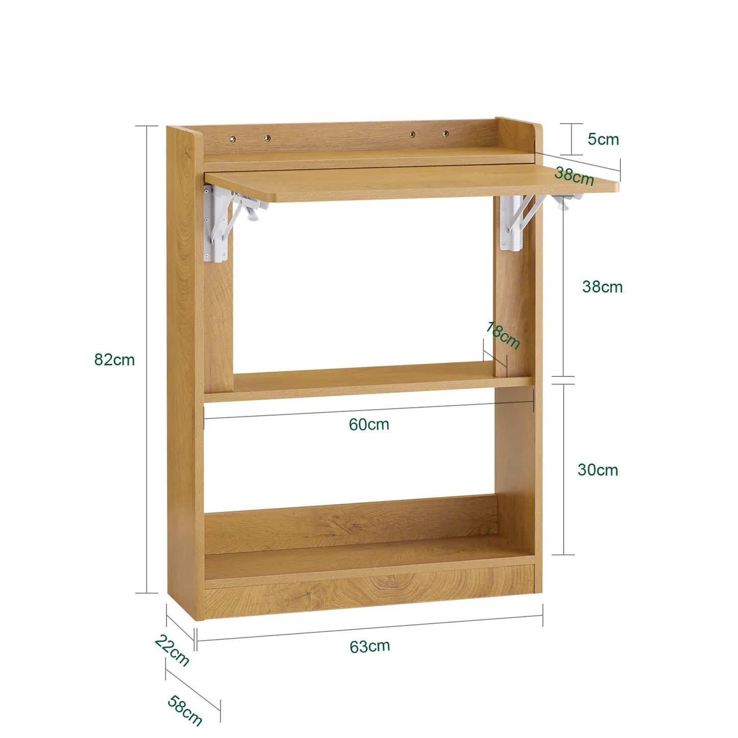Bureau pliable petit espace avec étagère