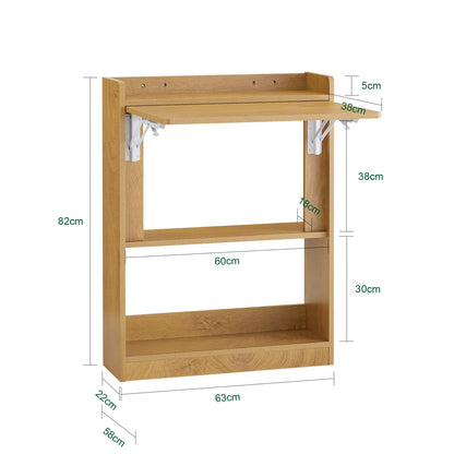 Bureau pliable petit espace avec étagère