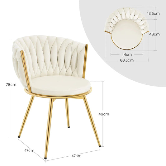 Chaise espace accueil design luxe | SET 2 PIÈCES