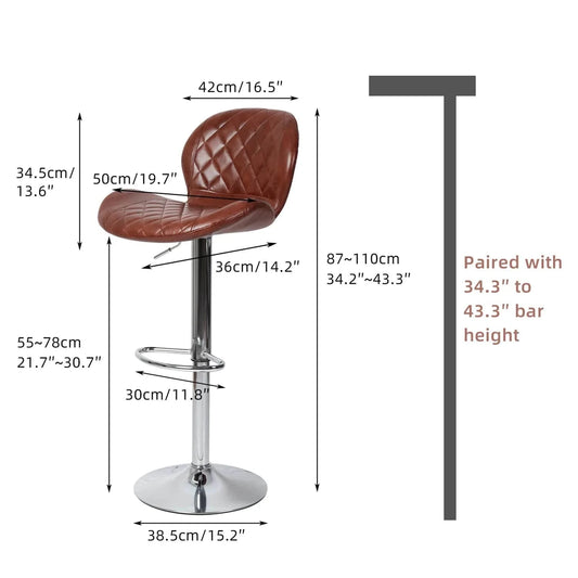 Chaise haute bureau design prestige | SET 2 PIÈCES