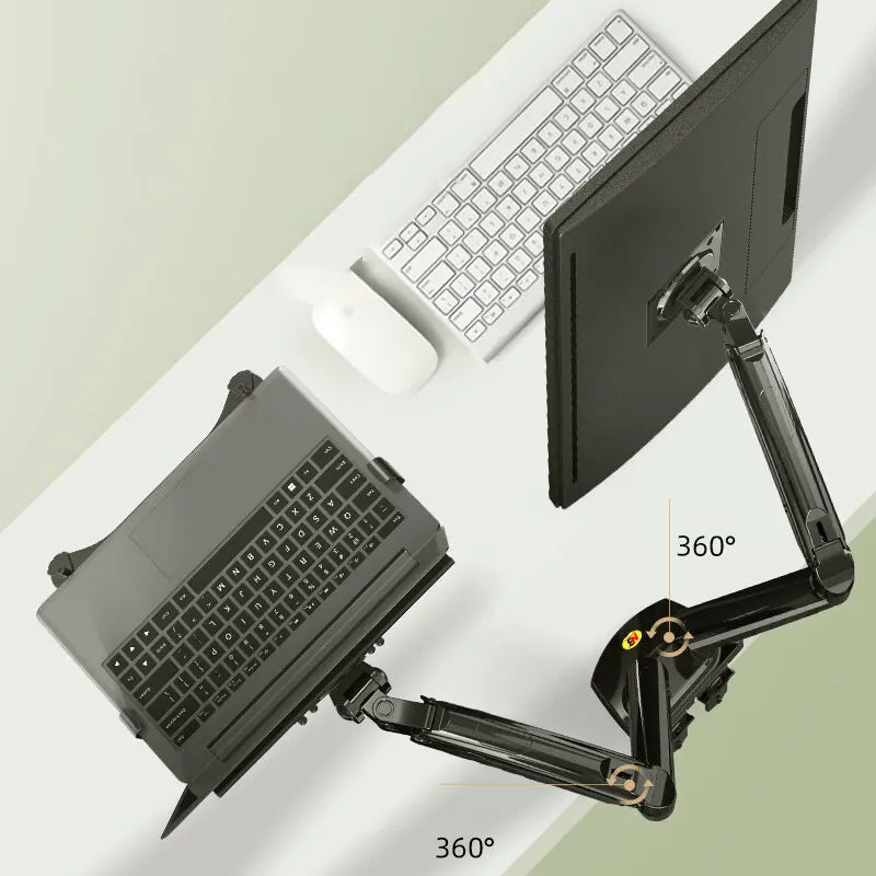Bras articulé écran PC et support laptop ressort à gaz