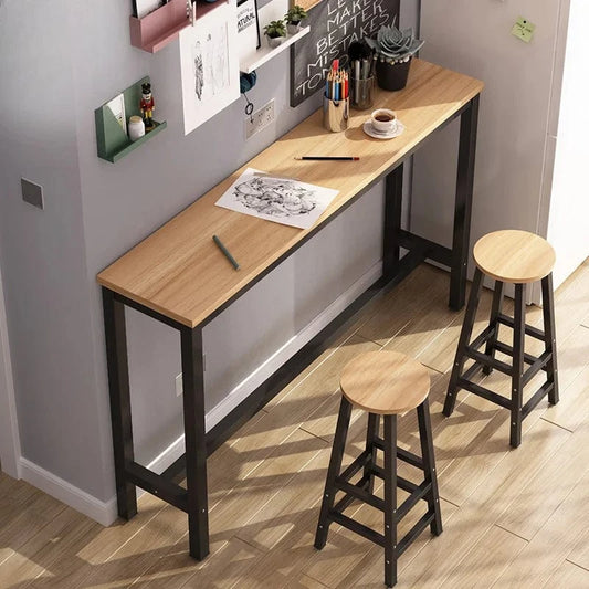 Table haute noir et bois