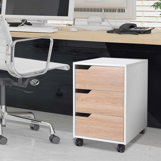 Caisson bureau blanc et bois