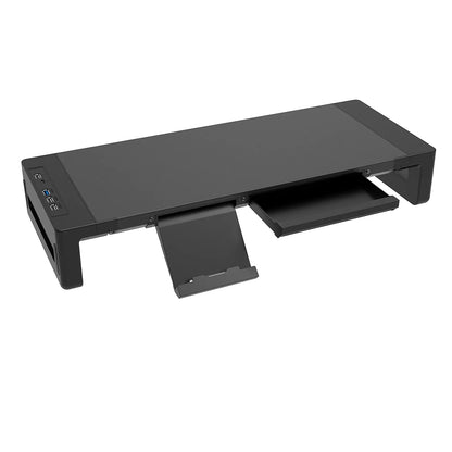 Rehausseur écran pliable avec tiroir et port USB