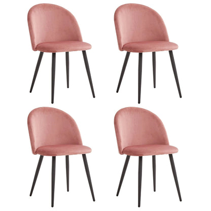 Chaise de réunion style nordique en velours | SET DE 4 PIÈCES