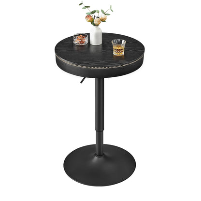 Table ronde haute aspect cuir