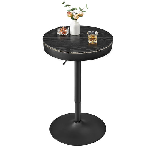 Table ronde haute aspect cuir