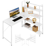 Bureau blanc équipé d'une étagère
