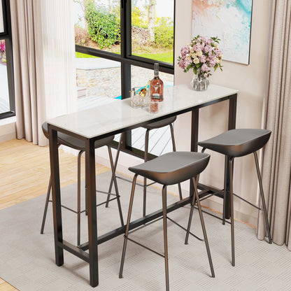 Table haute marbre blanc