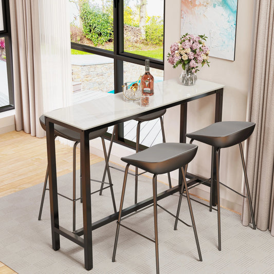 Table haute marbre blanc