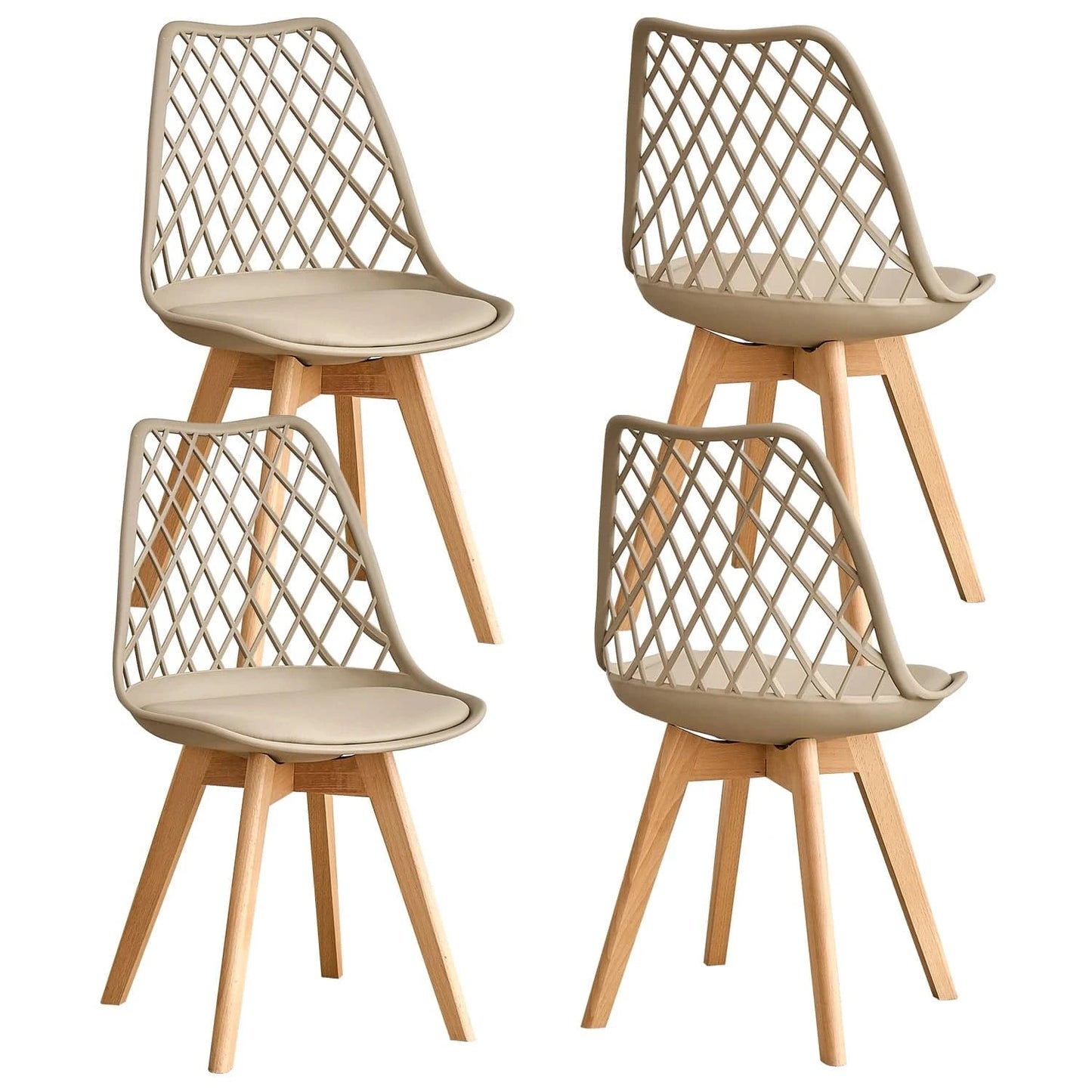 Chaises dossier quadrillé | SET de 4 à 6 chaises