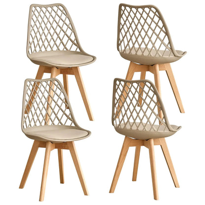 Chaises dossier quadrillé | SET de 4 à 6 chaises