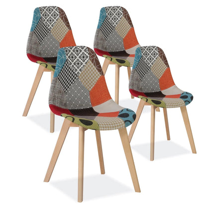 Chaise revêtement en tissu design nordique | SET de 4 chaises