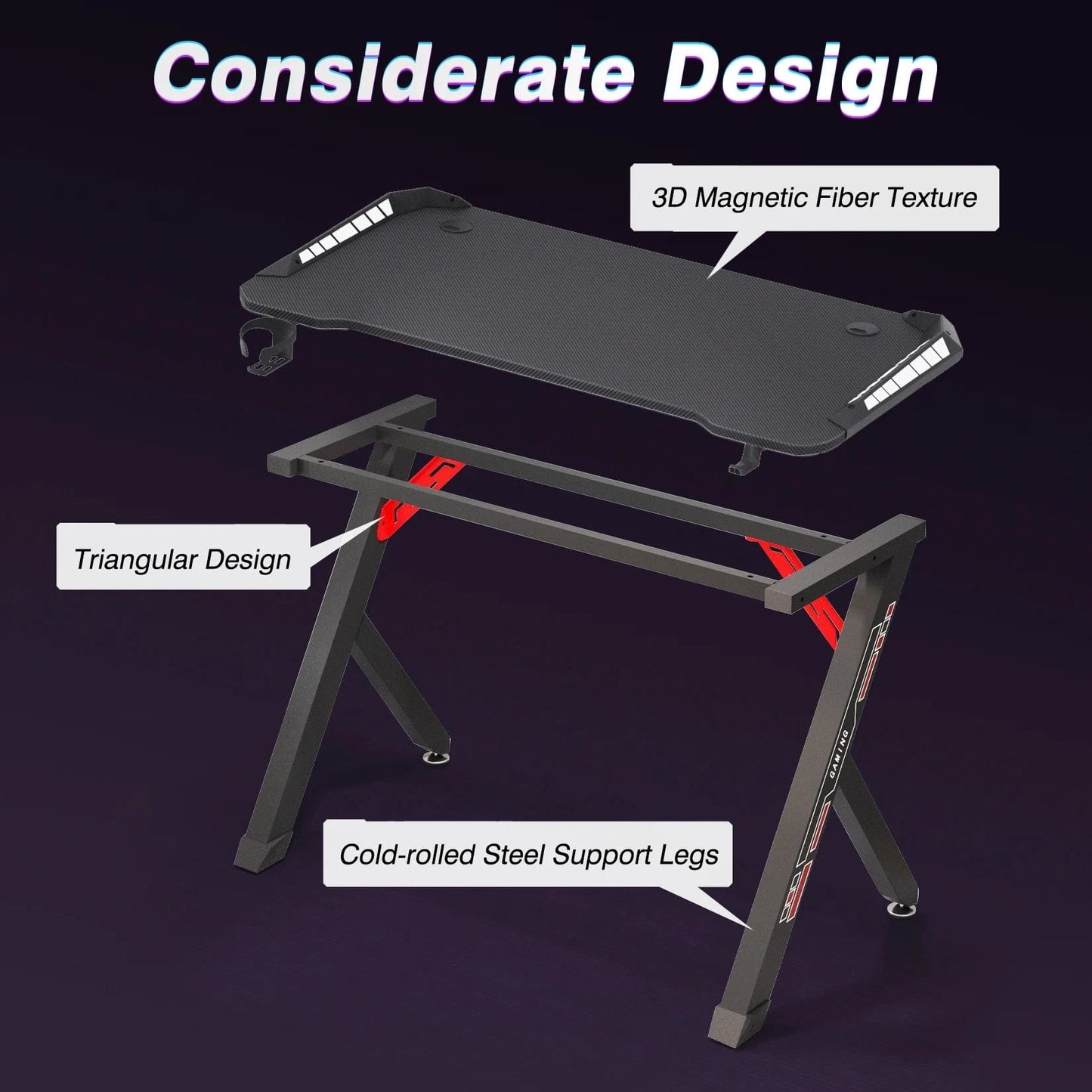 Bureau gamer avec led