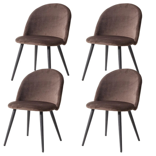 Chaise de réunion style nordique en velours | SET DE 4 PIÈCES