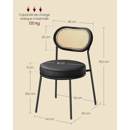 Chaise avec un dossier en cannage | SET DE 2 PIÈCES